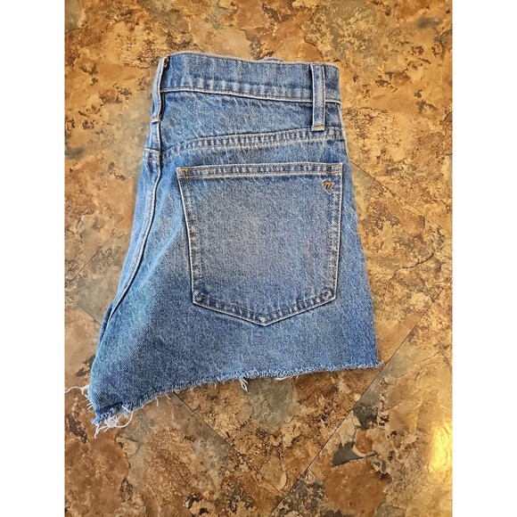 Madewell The‎ Perfect Jean Short Women Size 26 Blue Raw Hem Denim High Rise - Picture 1 of 9